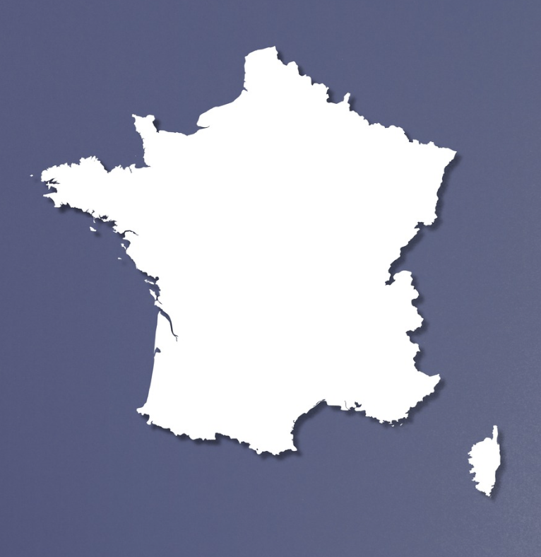 Carte de France : zone d'intervention sur toute la France et zone prioritaire d'environ 300 km autour de Paris