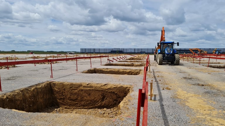 Chantier de fondations et terrassements réalisé par LMB