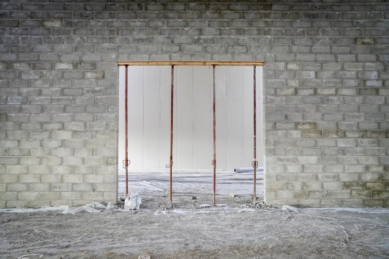 Ouvrage de maçonnerie réalisé sur un chantier LMB