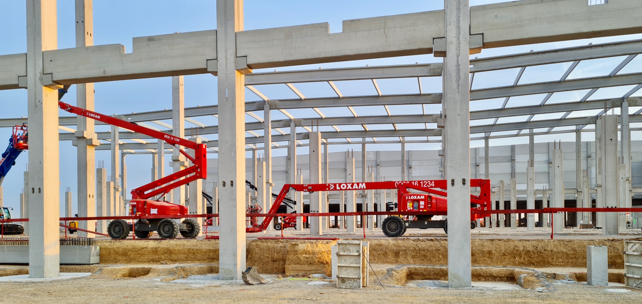 Chantier de construction en structure béton du pôle Travaux